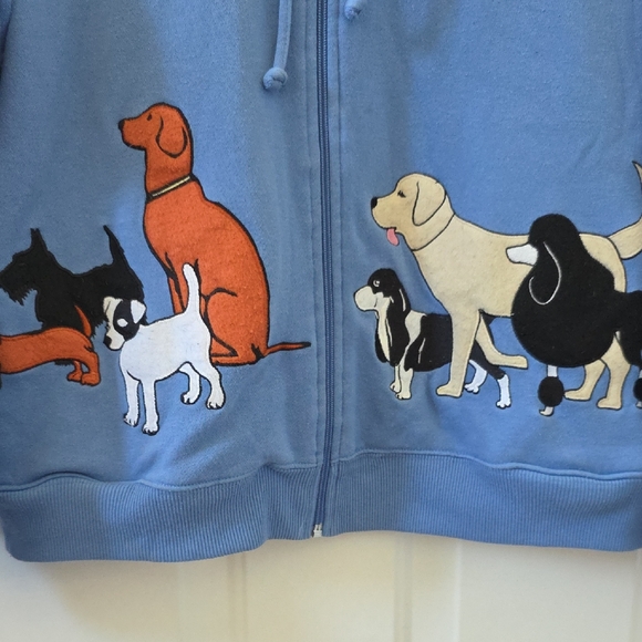 Blair Light Blue Hoodie With Embroidered Dog Print. - Picture 2 of 4